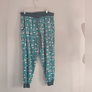 Carisma Teal Pajama Pants with Cute Print Size L